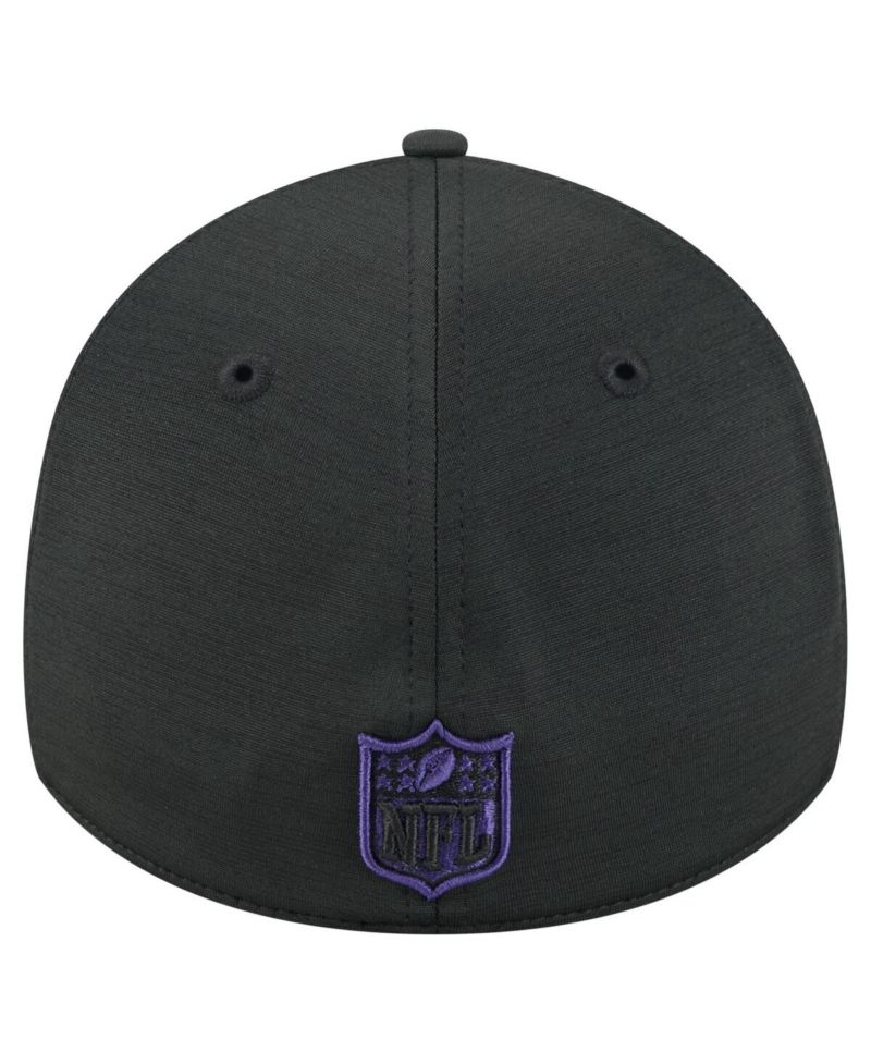 Men's Black Baltimore Ravens Stripes 39THIRTY Flex Hat