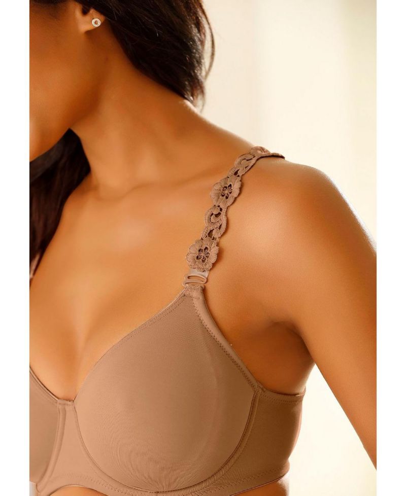 Women's Multi Strap Underwire Non-Padded T-Shirt Bra