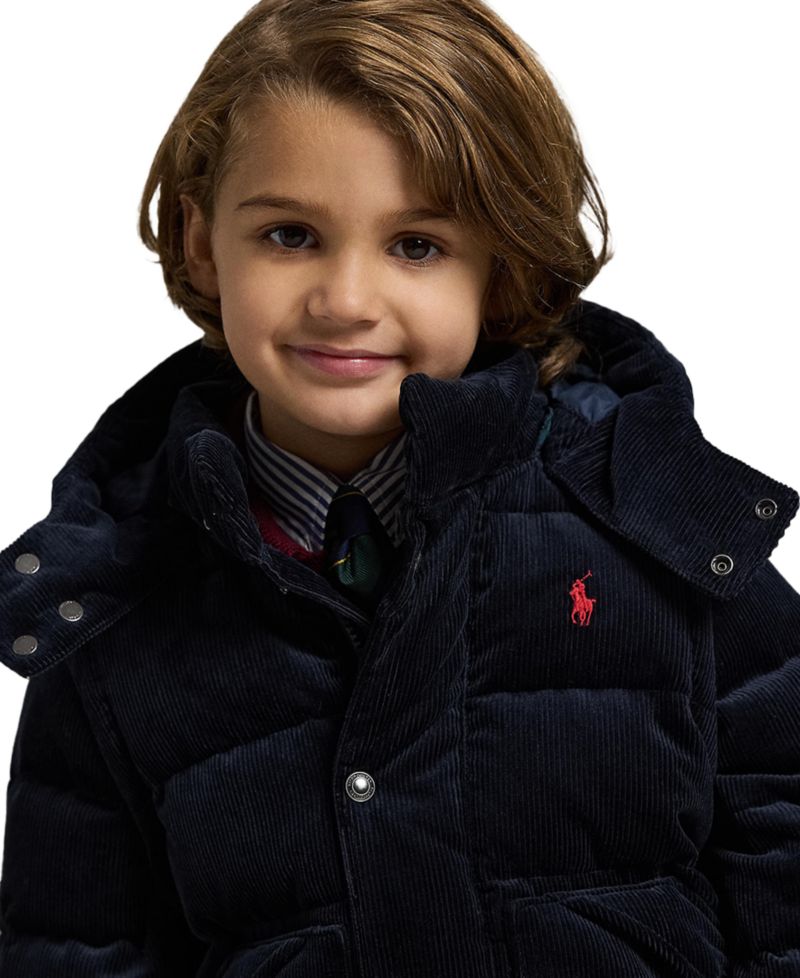 Boys' 2T-7 Convertible Corduroy Down Jacket