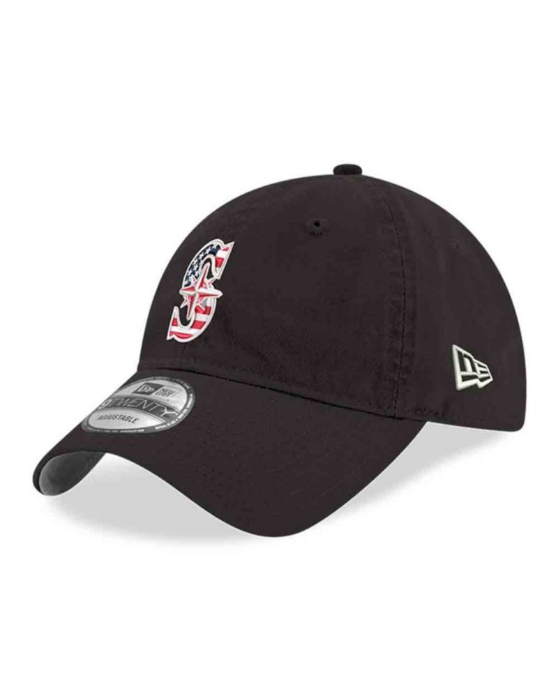 Men's Black Seattle Mariners America 250 9TWENTY Adjustable Hat