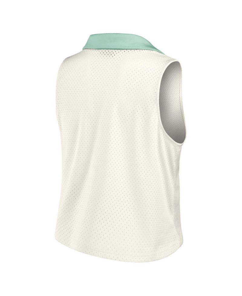 Women's Cream New York Yankees Studio Wellness V-Neck Tank Top