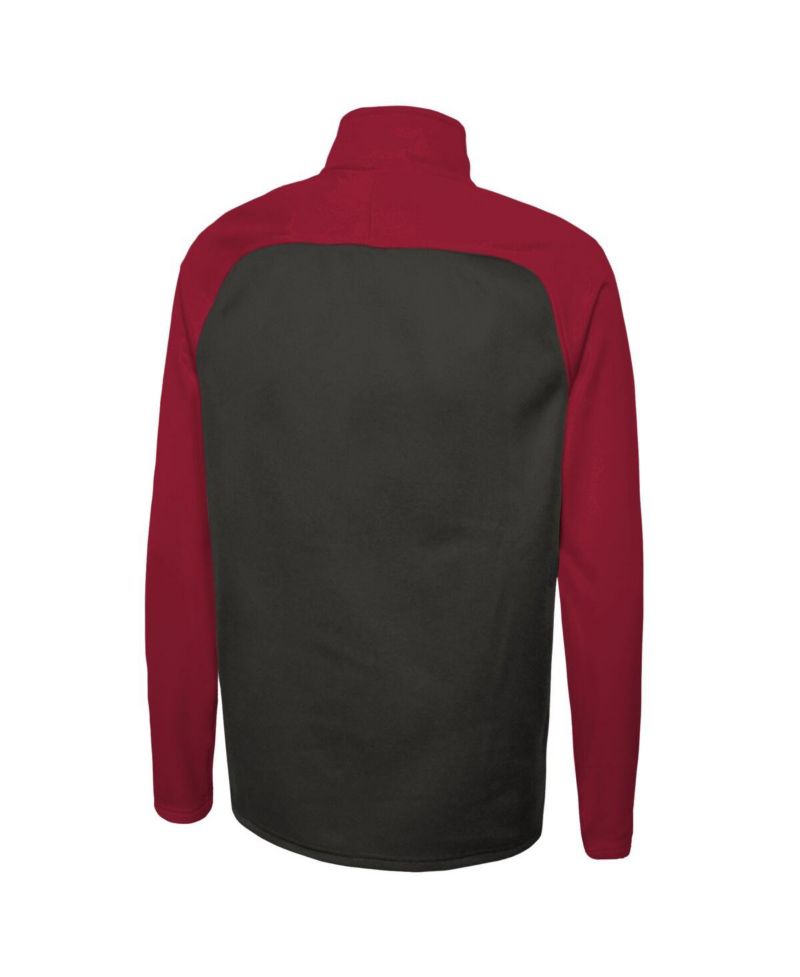 Men's Black Tampa Bay Buccaneers Combine Authentic O-Line Raglan Half-Zip Jacket