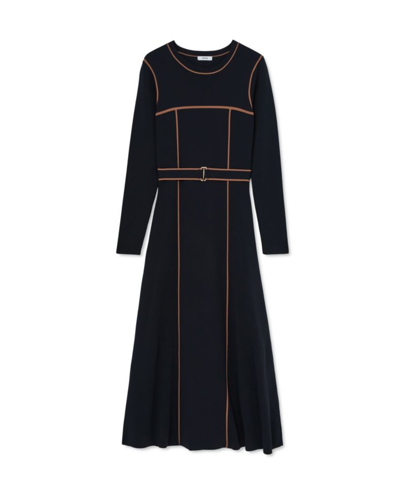 Women's Etta Long-Sleeve Colorblock Midi Sweater Dress