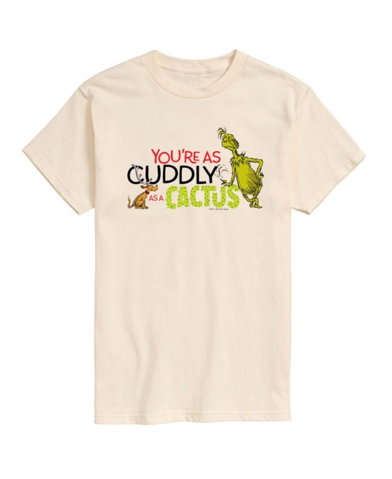 Men's The Grinch Cuddly As A Cactus Graphic Short-Sleeve T-Shirt