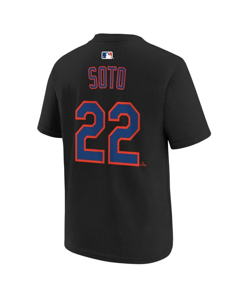 Big Boys and Girls Juan Soto Black New York Mets Name & Number T-Shirt