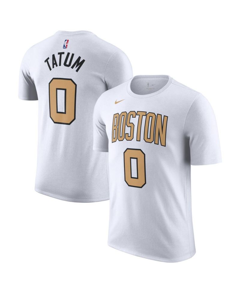 Men's and Women's Jayson Tatum White Boston Celtics 2025/26 City Edition Name & Number T-Shirt