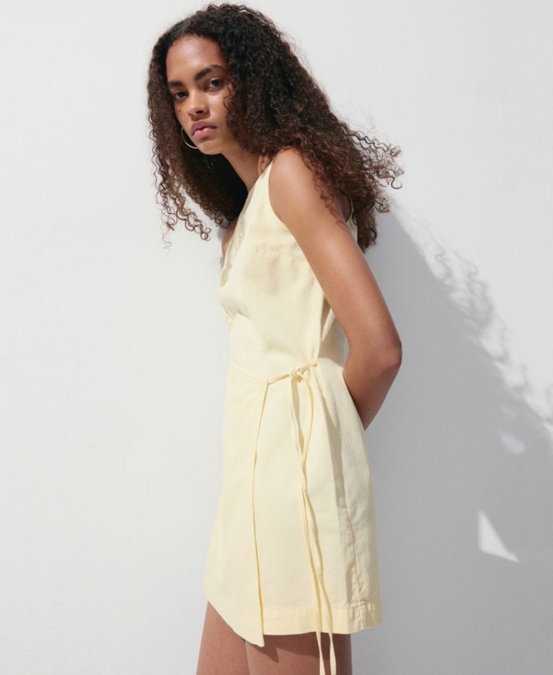 Women's Straps and Bow Detail Mini Cotton Dress