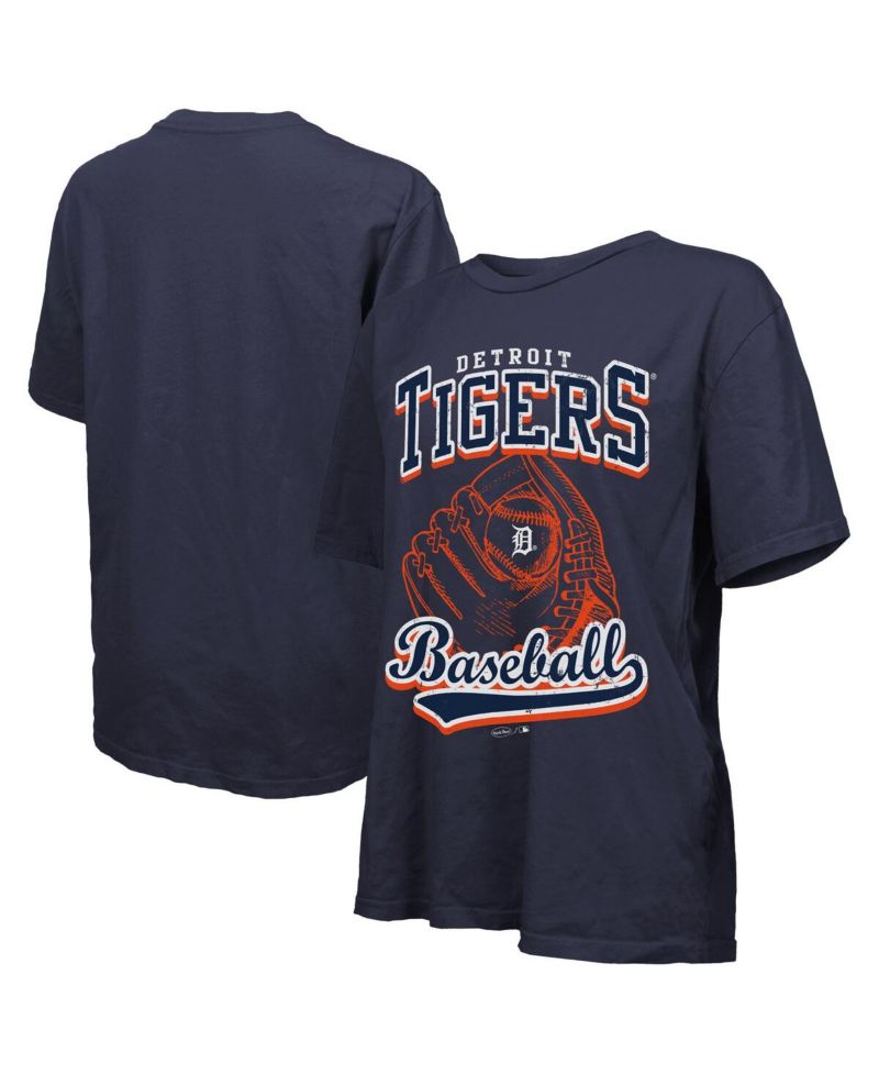 Women's Navy Detroit Tigers Oversized First Base T-Shirt
