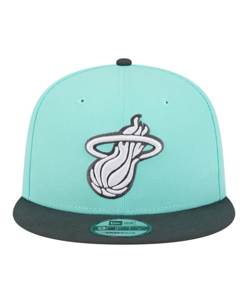 Men's Turquoise/Charcoal Miami Heat Color Pack Two-Tone 9FIFTY Snapback Hat