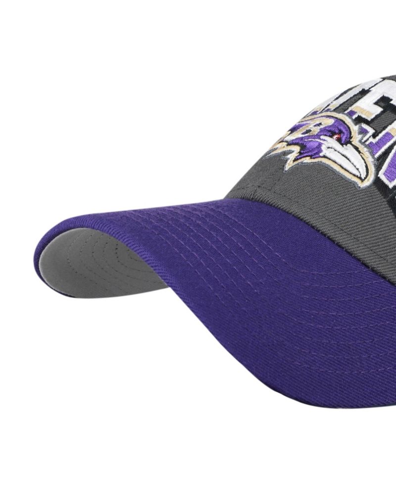Men's Charcoal Baltimore Ravens Split Block MVP Adjustable Hat