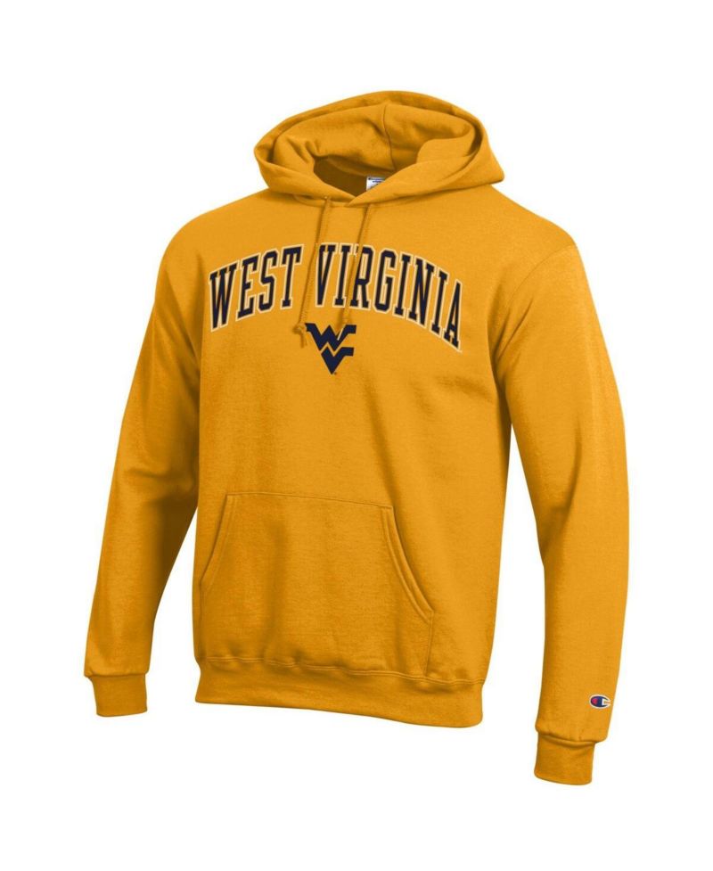 Men's Gold West Virginia Mountaineers Arch Over Logo Pullover Hoodie