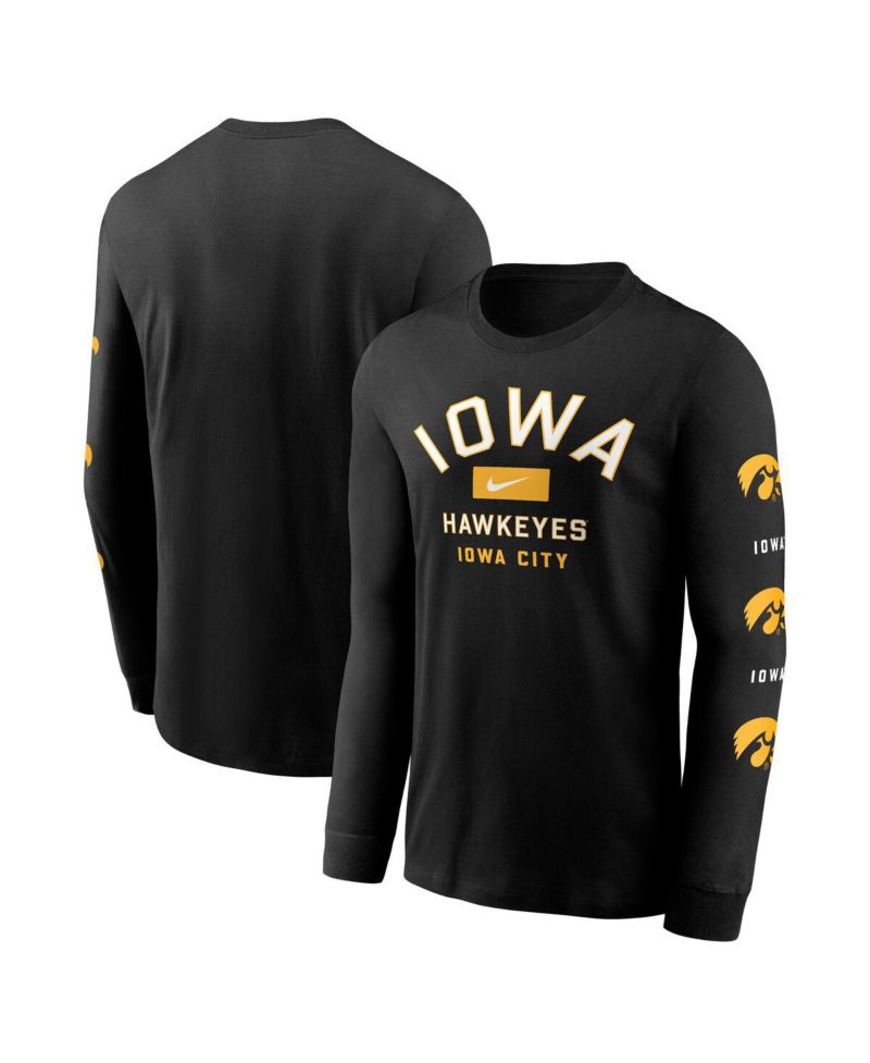 Men's Black Iowa Hawkeyes Classic Location Long Sleeve T-Shirt