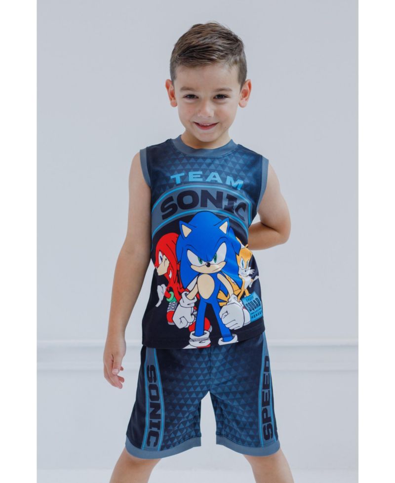 Little Boys (4-20) Sonic the Hedgehog Athletic 2-Piece Tank Top and Shorts Set