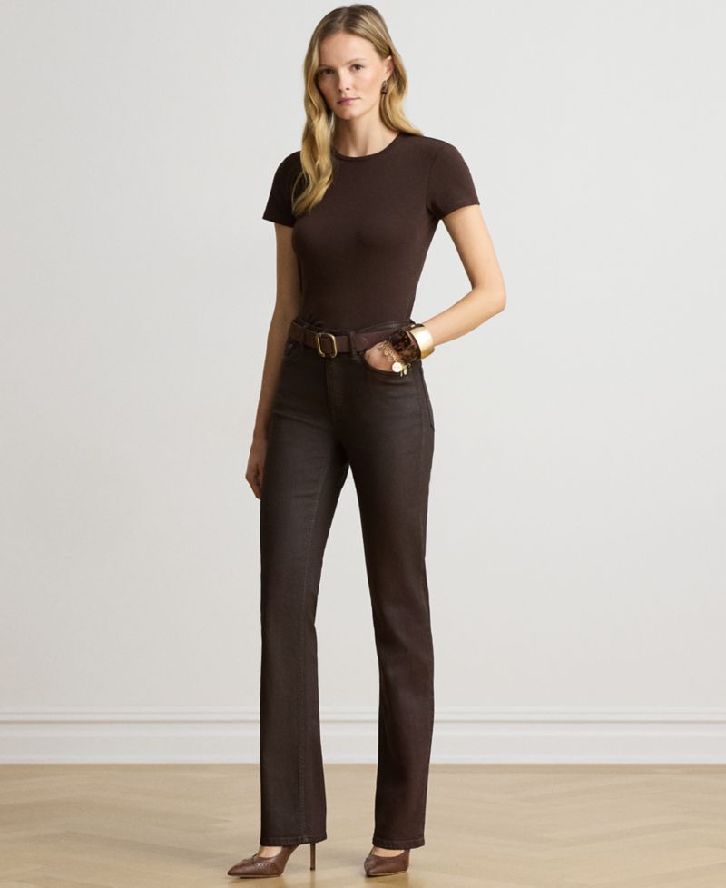Women's High-Rise Bootcut Coated Jeans