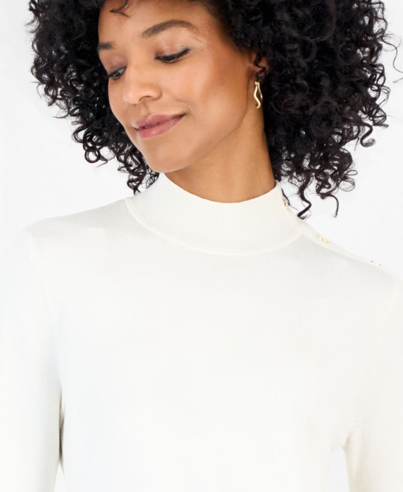 Women's Mock-Neck Short-Sleeve Sweater