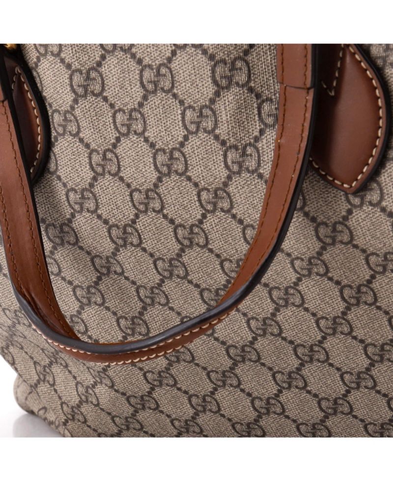 Medium Convertible Soft Tote GG Coated Canvas with Leather