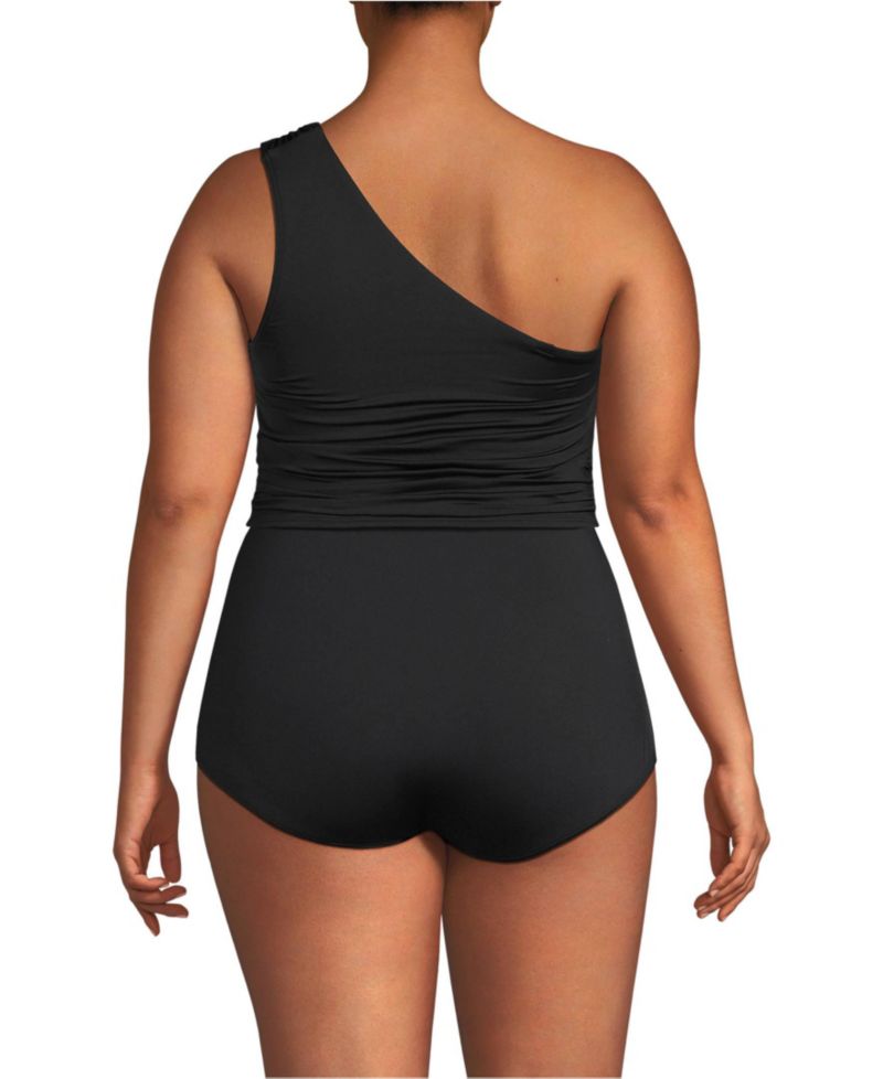 Women's Ruched One Shoulder Midkini Top