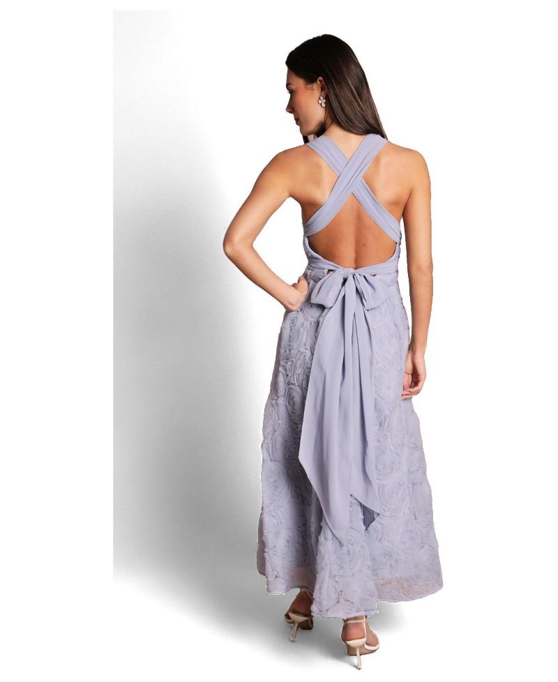 Women's Embroidered Tie Back Maxi Dress