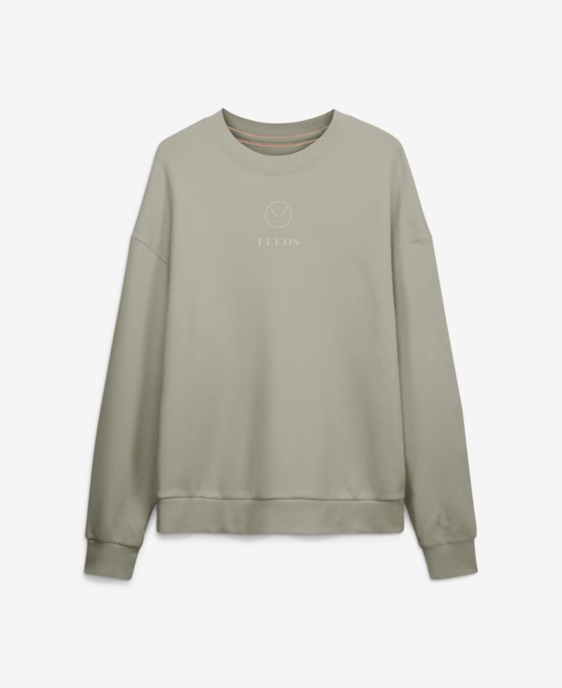 Men's Leeds United Muted Centre Oversized French-Terry Dropped-Shoulder Sweatshirt