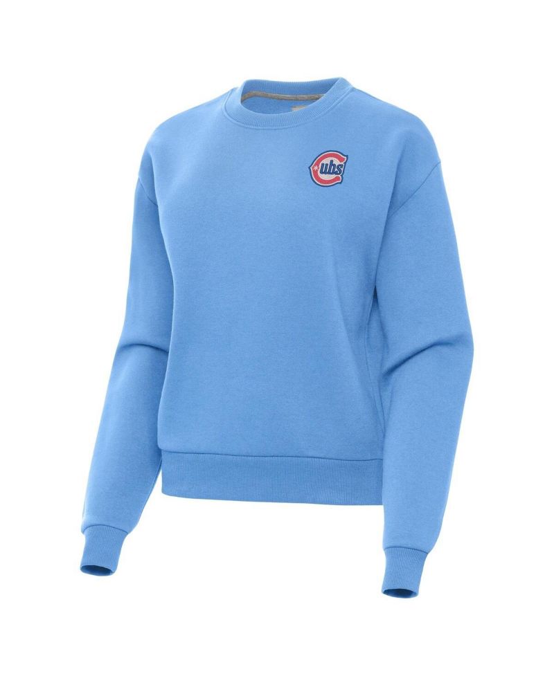 Women's Powder Blue Chicago Cubs Alternate Logo Victory Pullover Sweatshirt