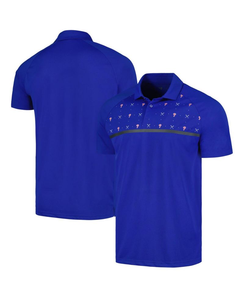 Men's Royal Philadelphia Phillies Sector Batter Up Raglan Polo Shirt