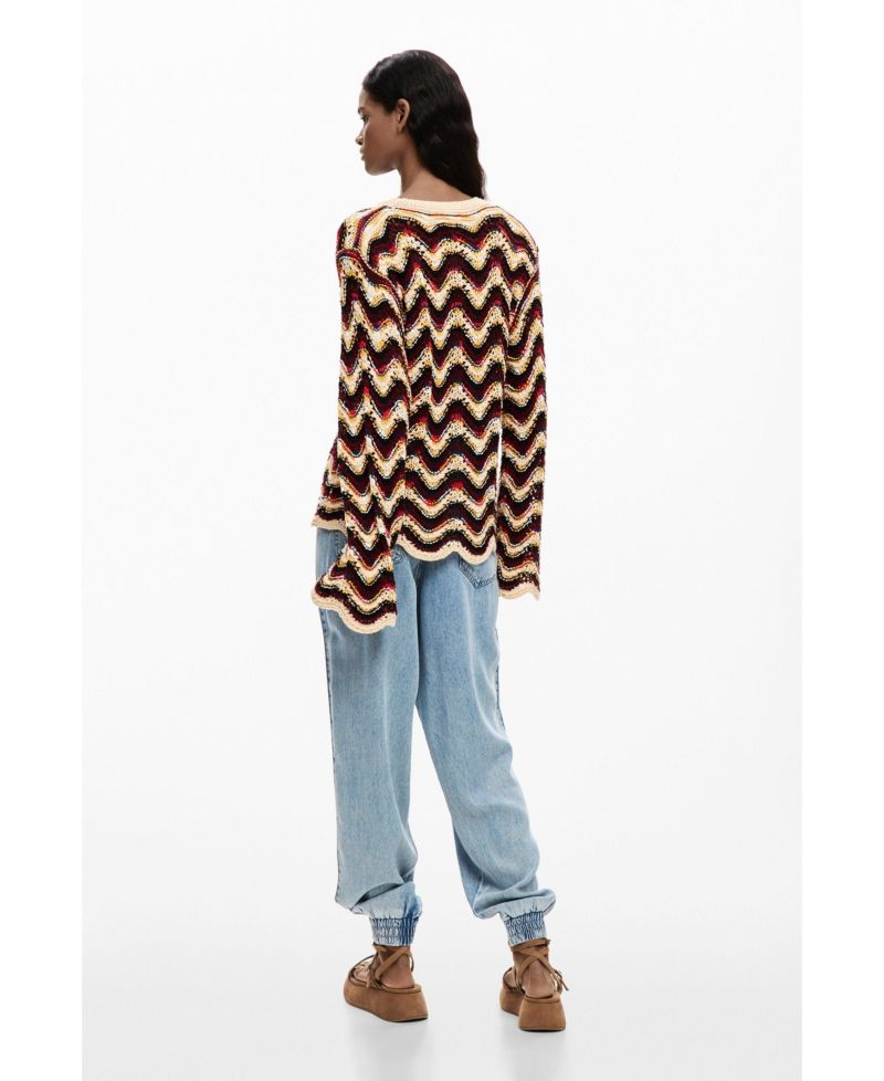 Women's Zigzag crochet sweater