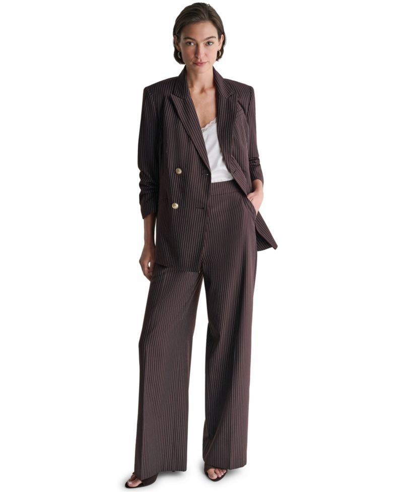 Women's Double-Breasted Pinstripe Blazer