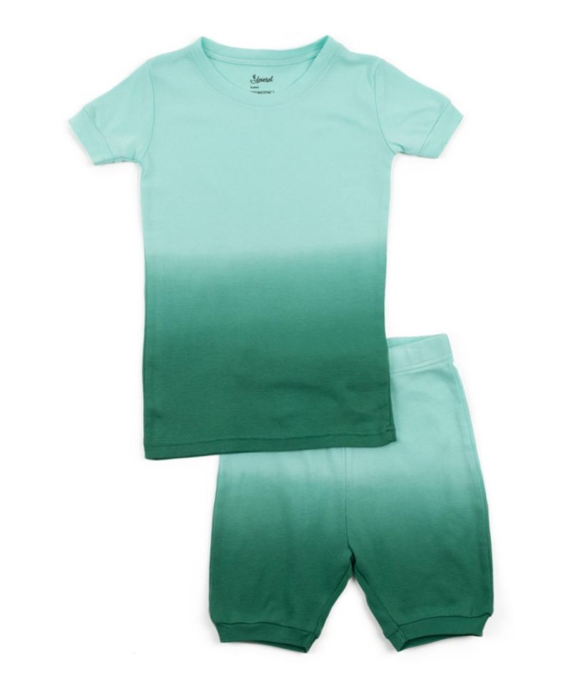 Kids Matching Family Two Piece Cotton Short Sleeve Shirt and Shorts Tie Dye Pajamas