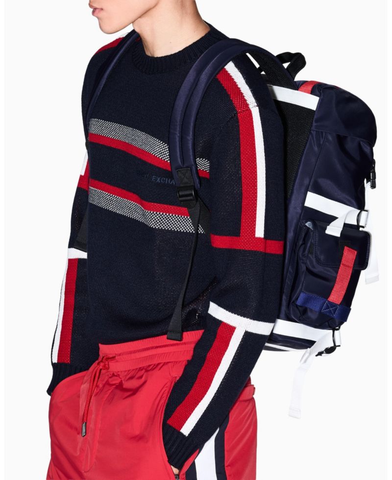 Men's Color Block Tape Sweater