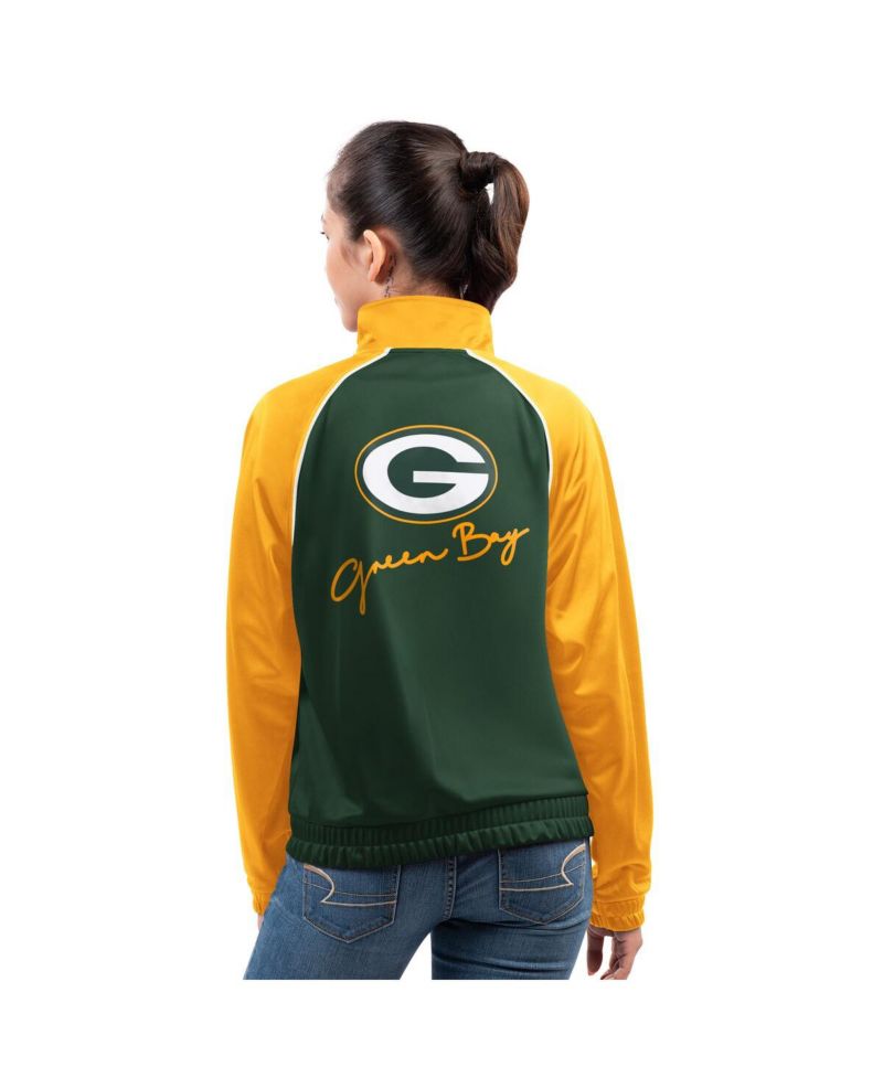 Women's Green Green Bay Packers Replay Full-Zip Track Jacket