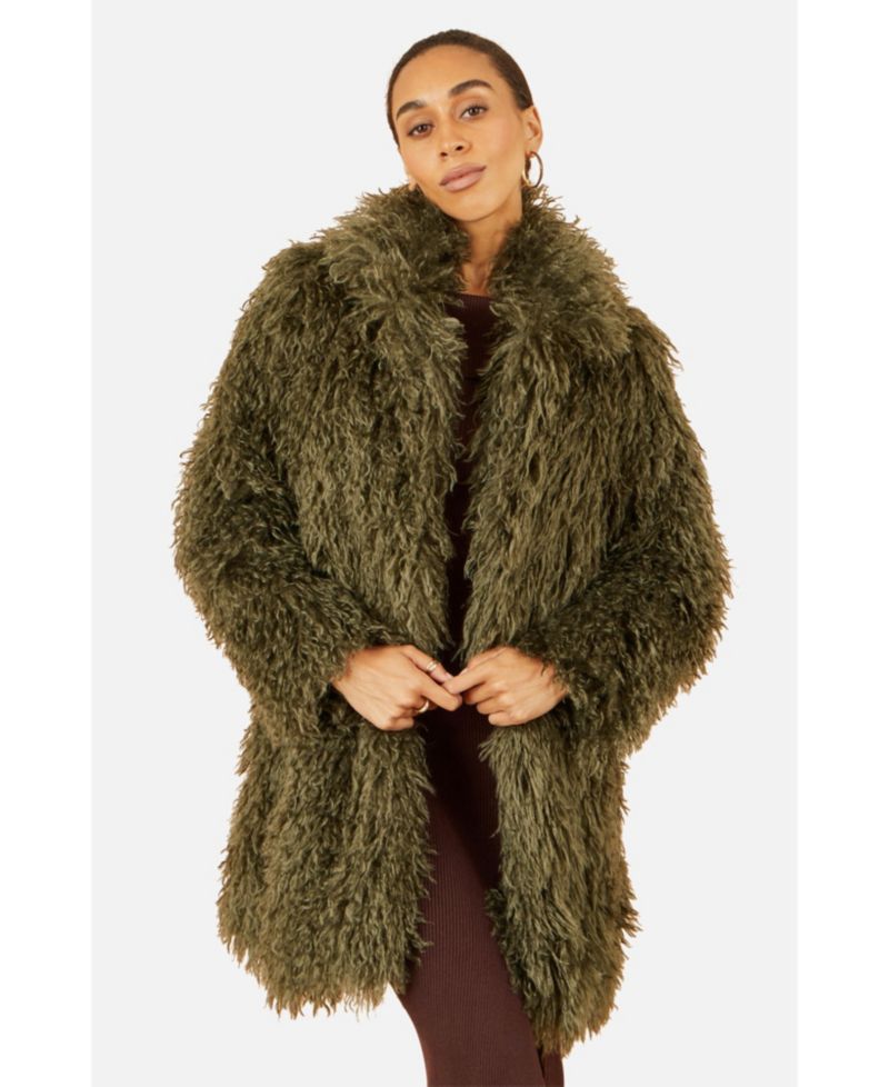 Women's Luxe Long Hair Faux Fur Coat
