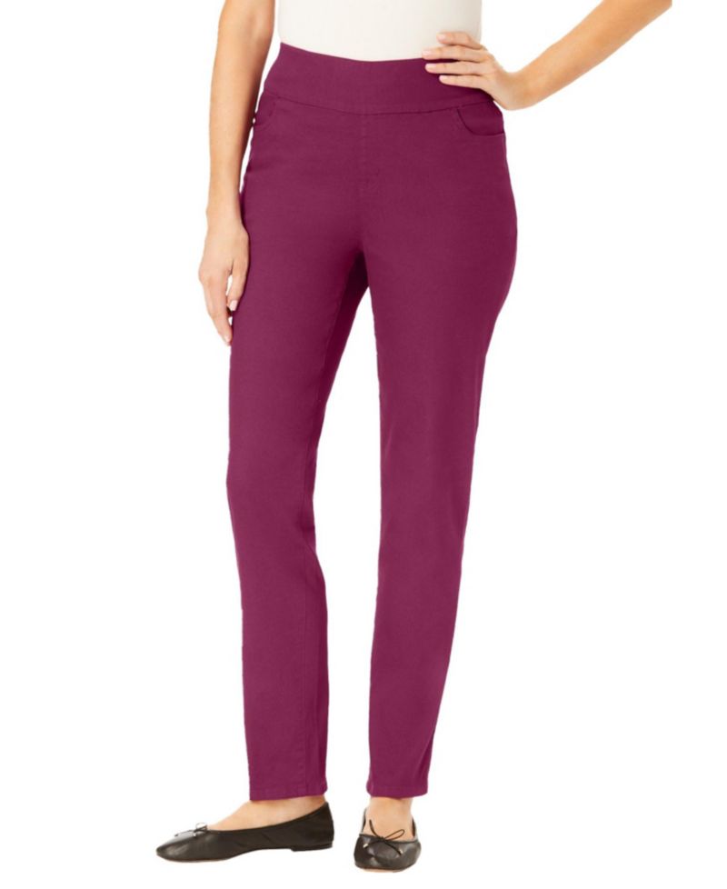 Petite Within Flex-Fit Pull-On Straight-Leg Gap-Free Stretch Denim Jeans