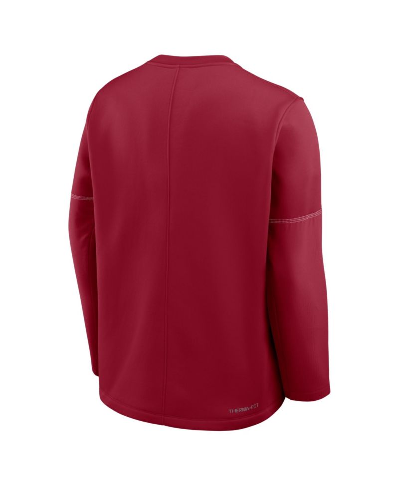 Men's Crimson Oklahoma Sooners 2026 Sideline Coaches Therma-FIT Long Sleeve T-Shirt