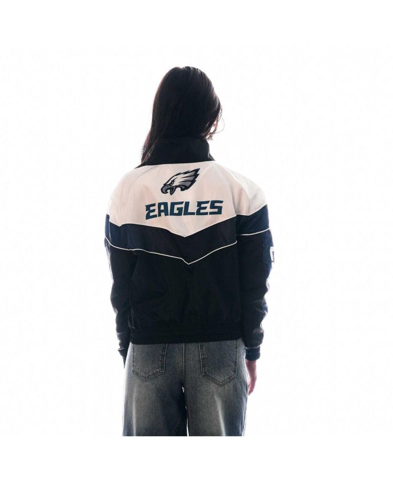 Women's Black Philadelphia Eagles 1/4-Zip Track Jacket