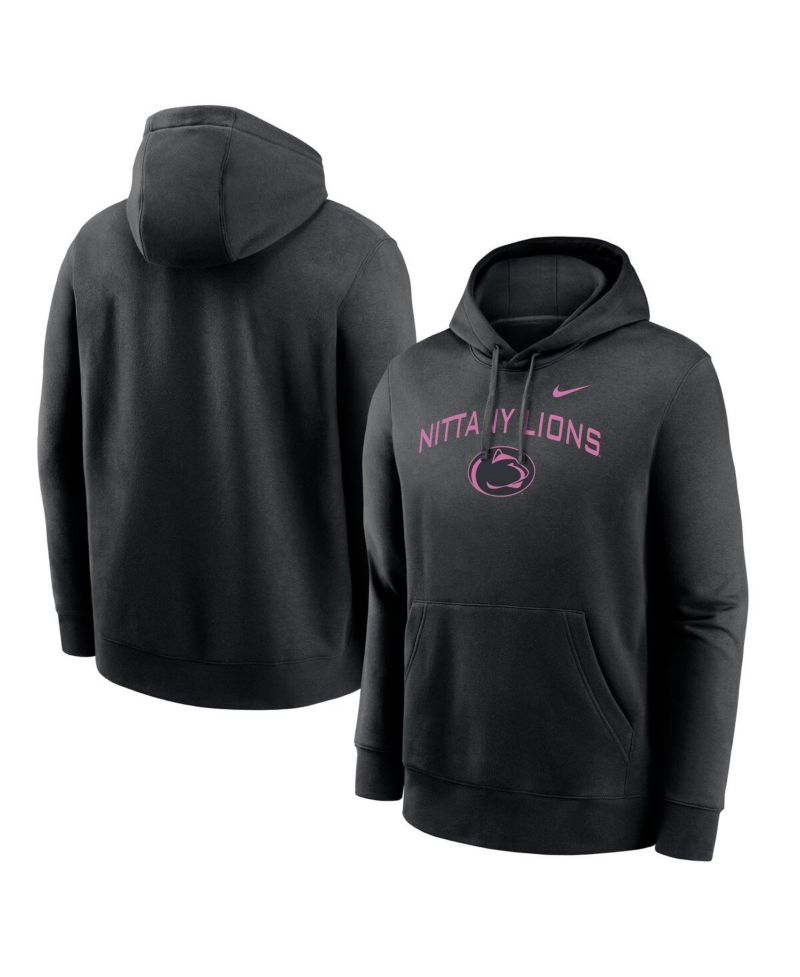 Men's Black Penn State Nittany Lions Throwback Club Fleece Pullover Hoodie