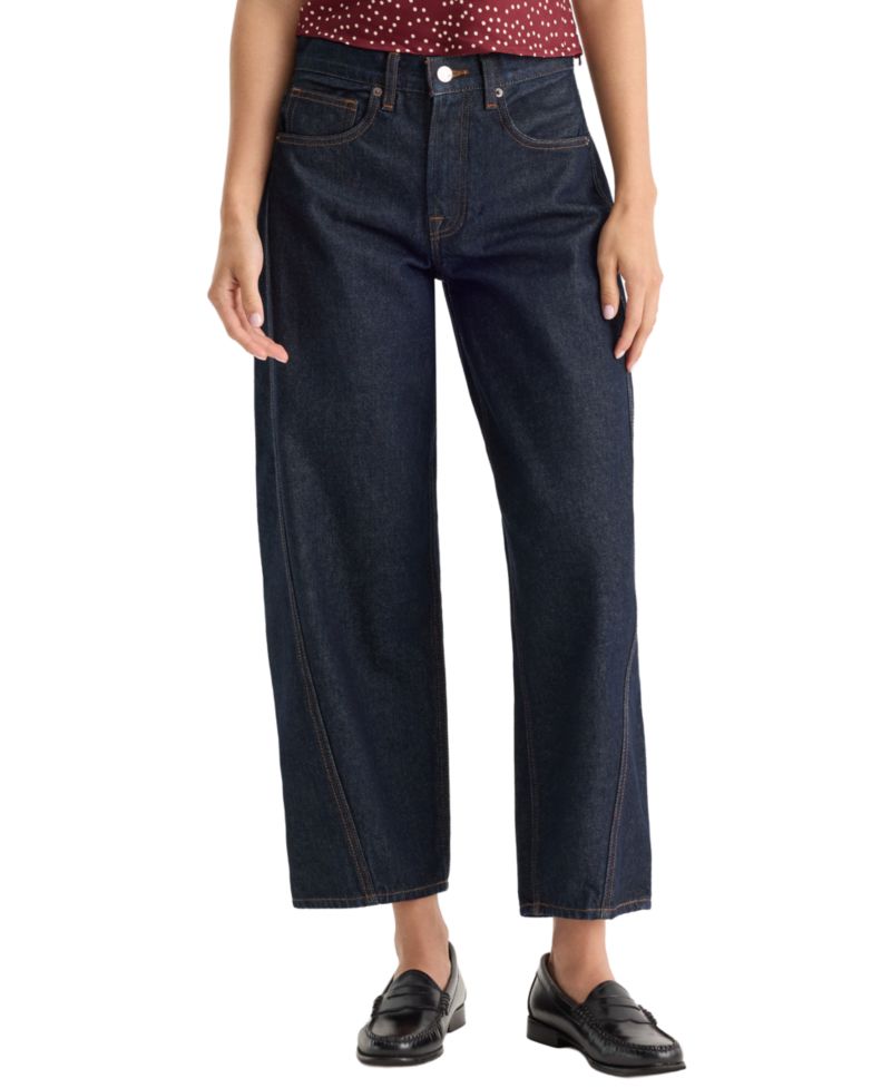 Women's Vintage Barrel Ankle High-Waisted Jeans
