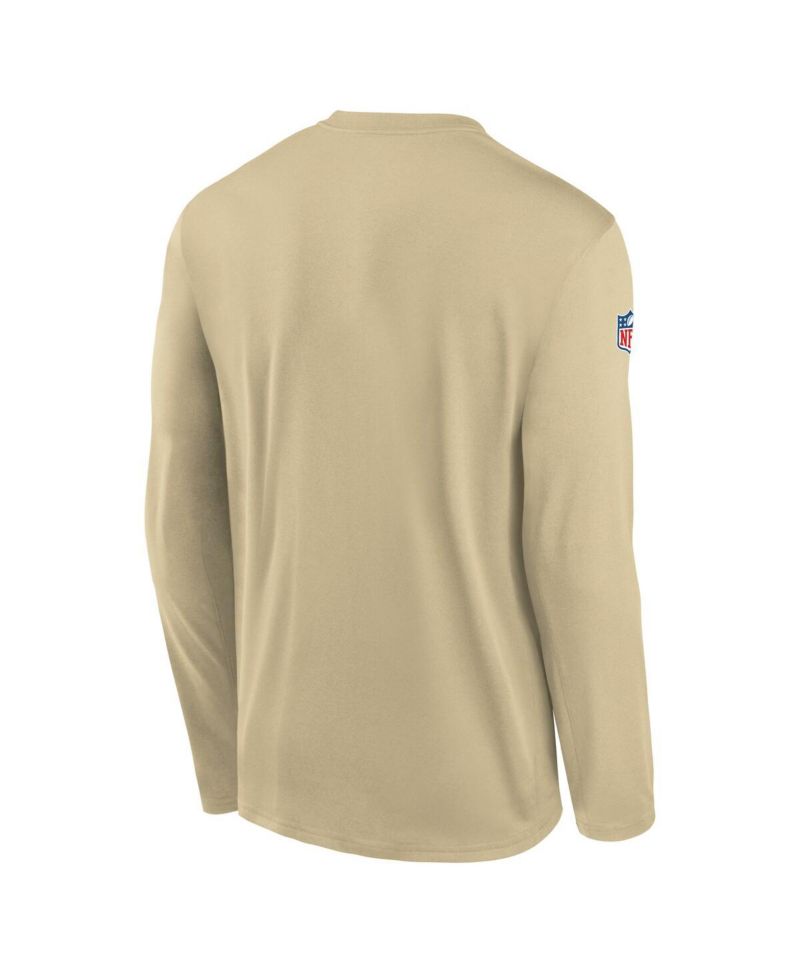 Men's Gold New Orleans Saints Legend Small Logo Performance Long Sleeve T-Shirt