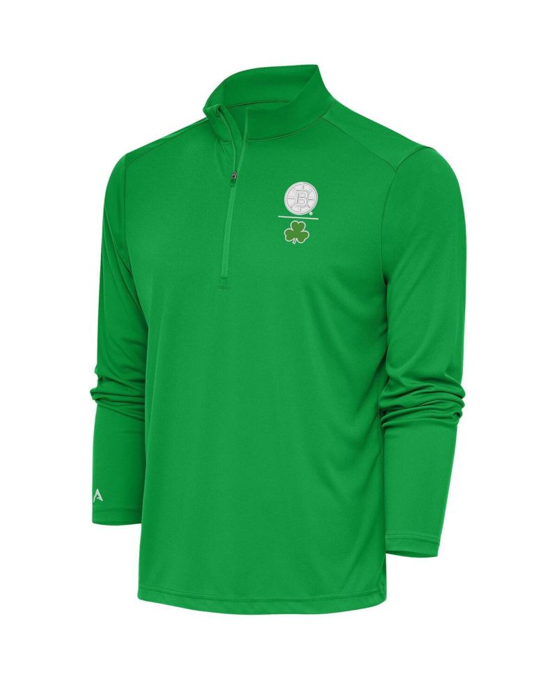 Men's Kelly Green Boston Bruins Shamrock Tribute Quarter-Zip