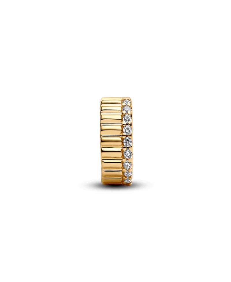 Clear Cubic Zirconia Ribbed Clip Charms