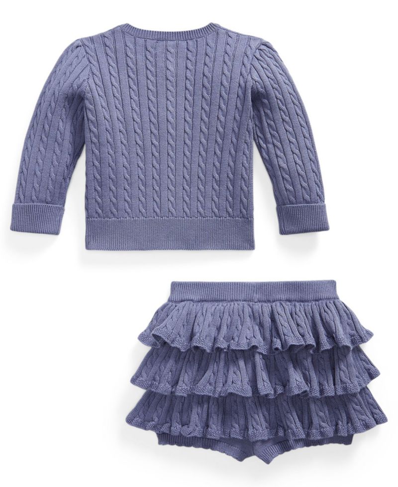 Baby Girls' Long-Sleeve Cardigan and Skort, 2-Piece Set