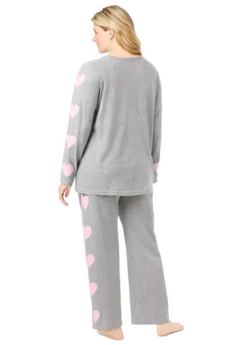 Plus Size Dreams and Co. Side Print Pajama Set