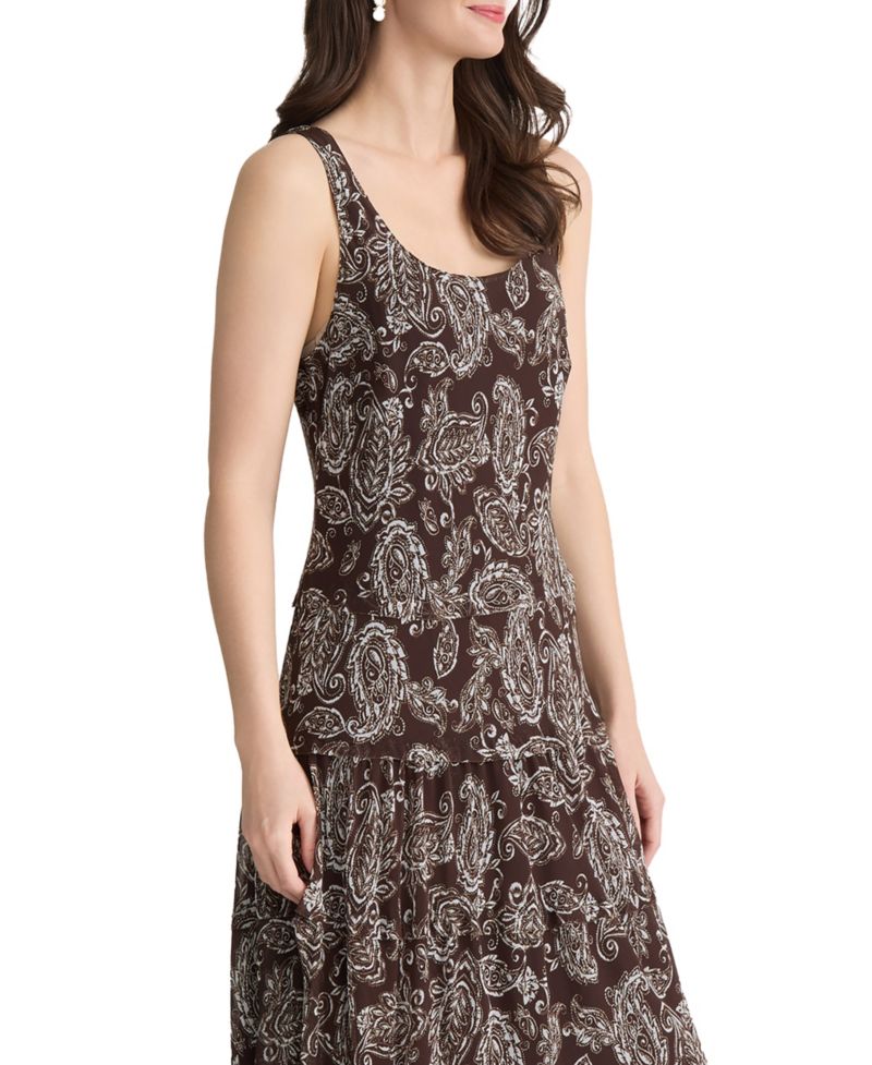 Petite Printed Multi-Tier Maxi Dress