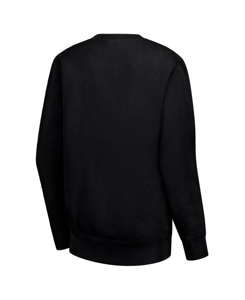 Women's Black Dallas Stars Team Logo Tri-Blend Fleece Pullover Sweatshirt