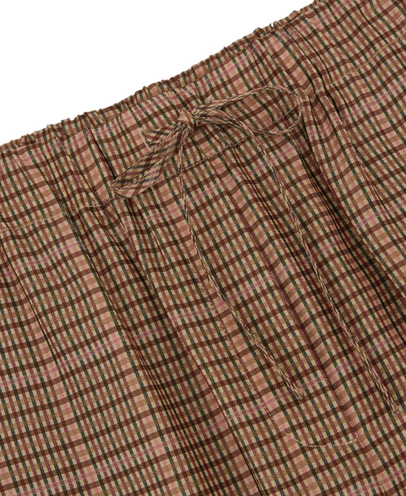 Petite Check Wide-Leg Pants