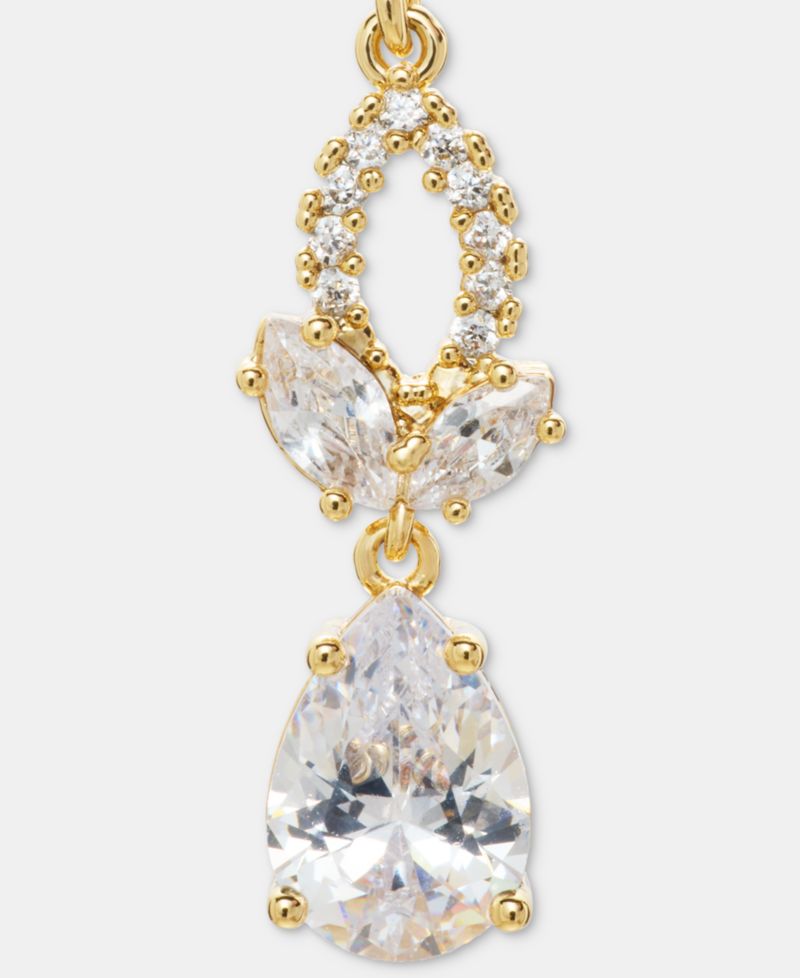 Cubic Zirconia Double Drop Earrings