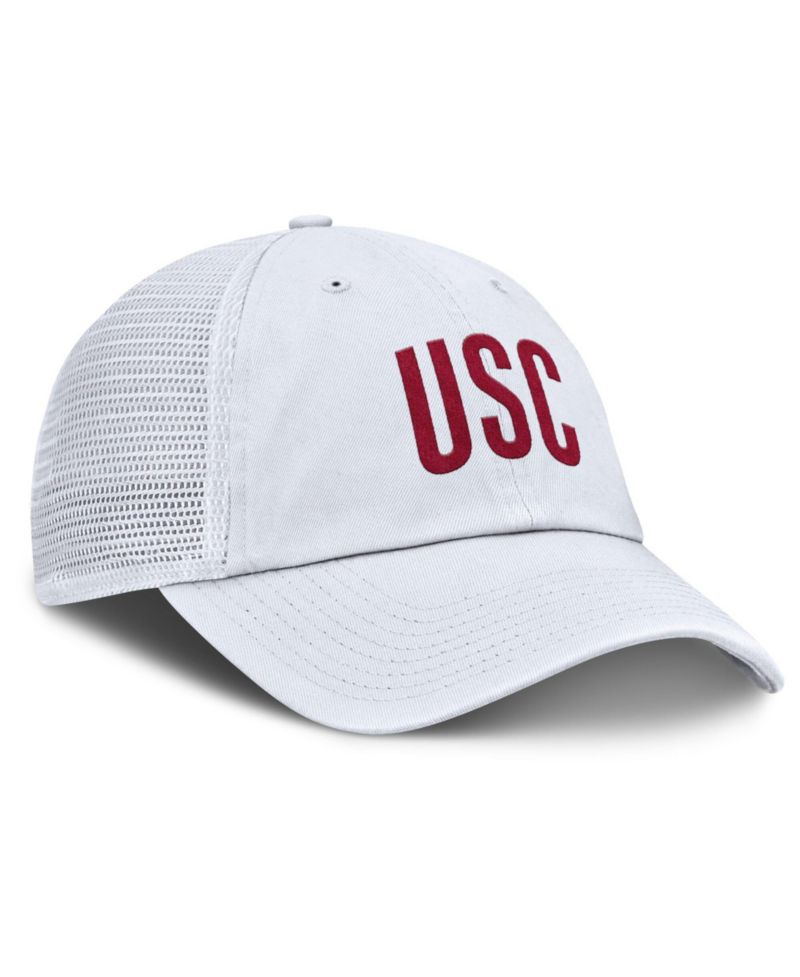 Men's White USC Trojans Club Campus Trucker Adjustable Hat