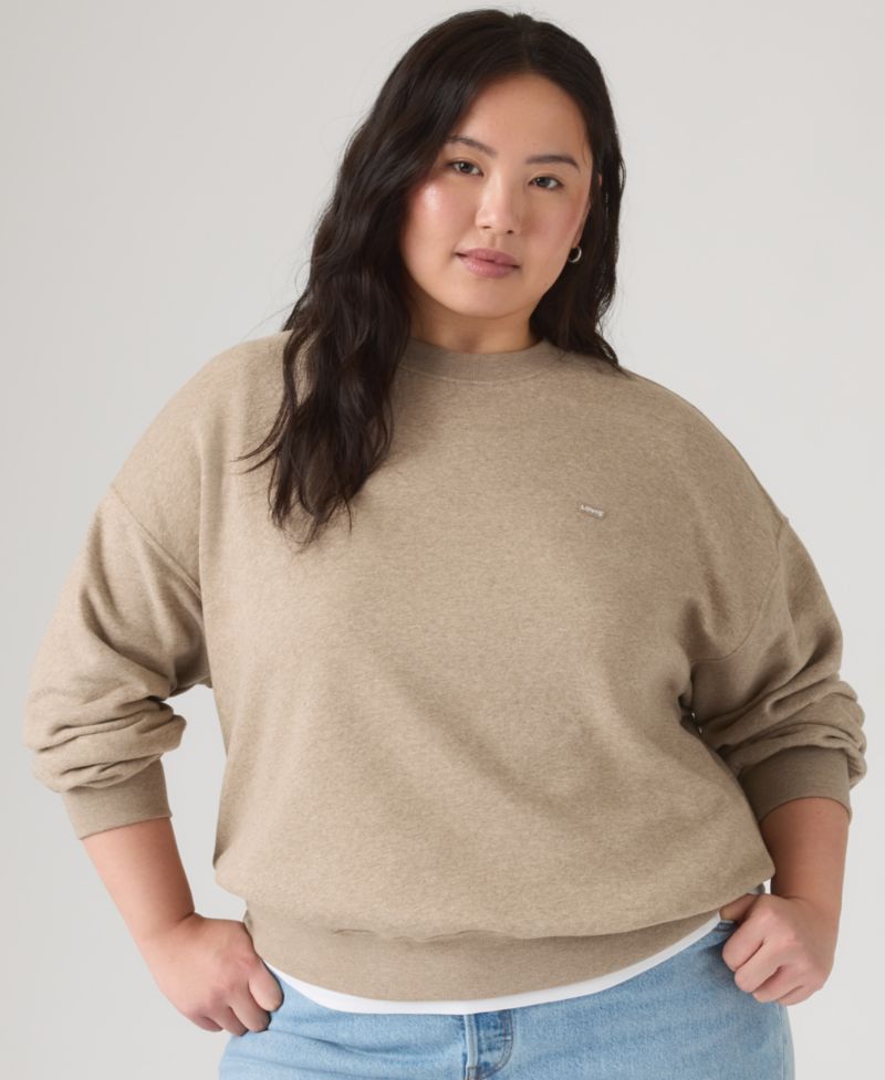 Plus Size Everyday Brushed Fleece Relaxed-Fit Crewneck Sweatshirt