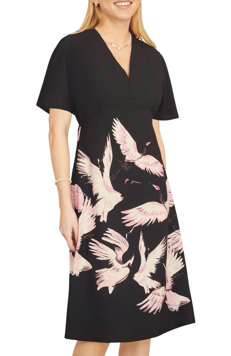 Women's Crane Print Dress