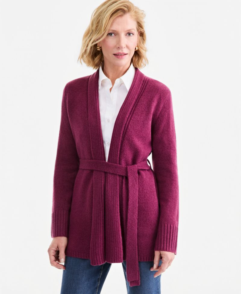 Petite Luxsoft Wrap Front Cardigan, Macy's Exclusive