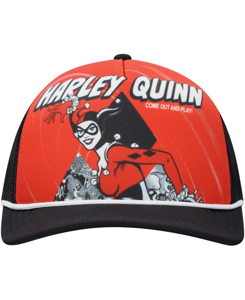 Men's and Women's Red/Black Harley Quinn Graphic Foam Trucker Adjustable Hat